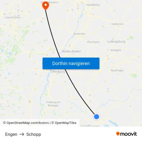 Engen to Schopp map