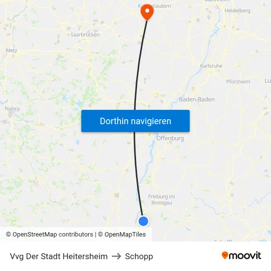 Vvg Der Stadt Heitersheim to Schopp map