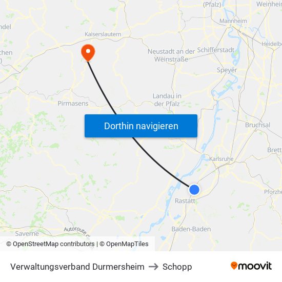 Verwaltungsverband Durmersheim to Schopp map