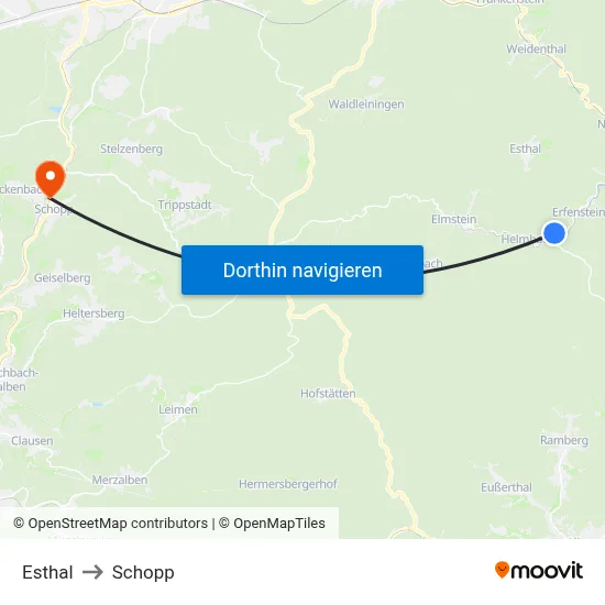 Esthal to Schopp map
