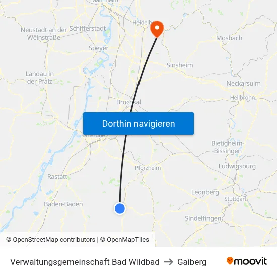 Verwaltungsgemeinschaft Bad Wildbad to Gaiberg map