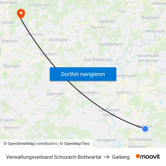 Verwaltungsverband Schozach-Bottwartal to Gaiberg map