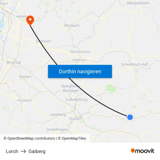 Lorch to Gaiberg map