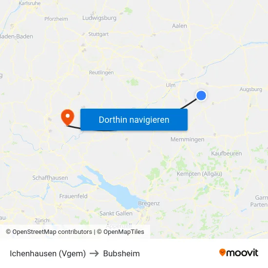 Ichenhausen (Vgem) to Bubsheim map