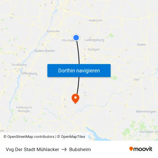 Vvg Der Stadt Mühlacker to Bubsheim map