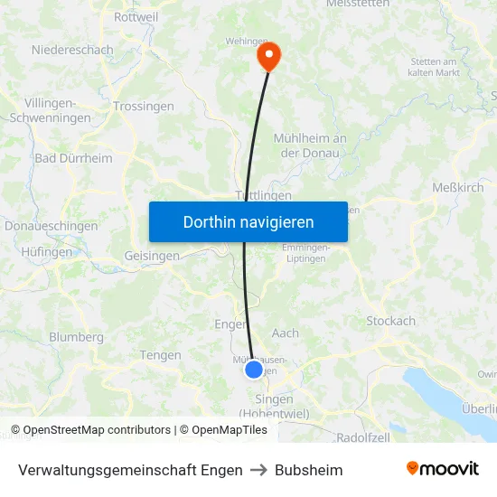 Verwaltungsgemeinschaft Engen to Bubsheim map