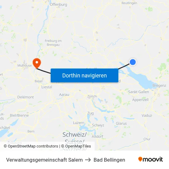 Verwaltungsgemeinschaft Salem to Bad Bellingen map