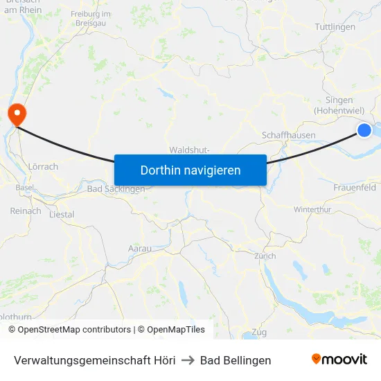 Verwaltungsgemeinschaft Höri to Bad Bellingen map