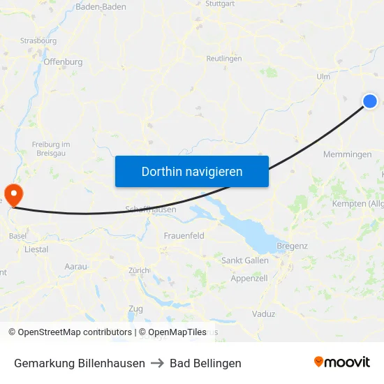 Gemarkung Billenhausen to Bad Bellingen map