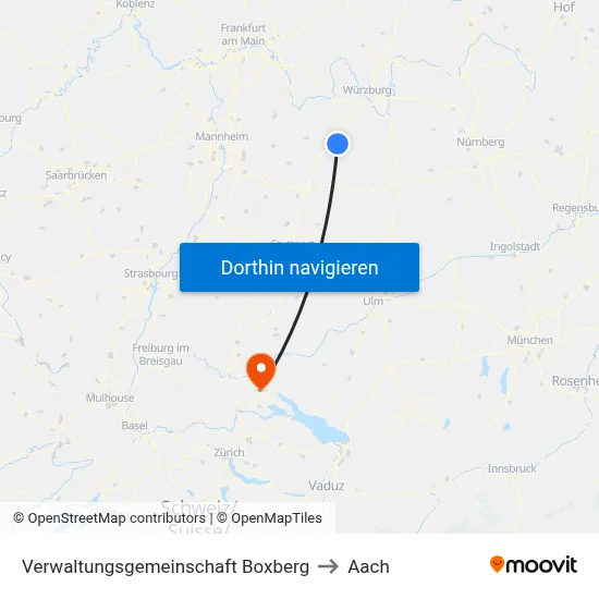 Verwaltungsgemeinschaft Boxberg to Aach map