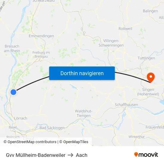 Gvv Müllheim-Badenweiler to Aach map