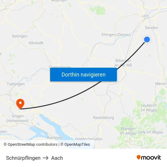 Schnürpflingen to Aach map