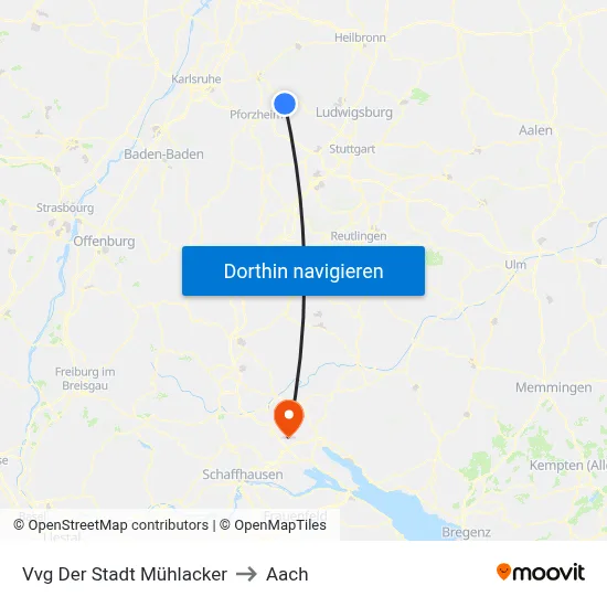 Vvg Der Stadt Mühlacker to Aach map