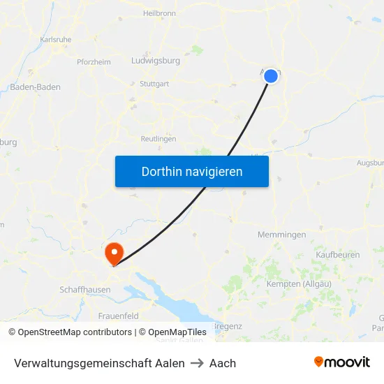 Verwaltungsgemeinschaft Aalen to Aach map