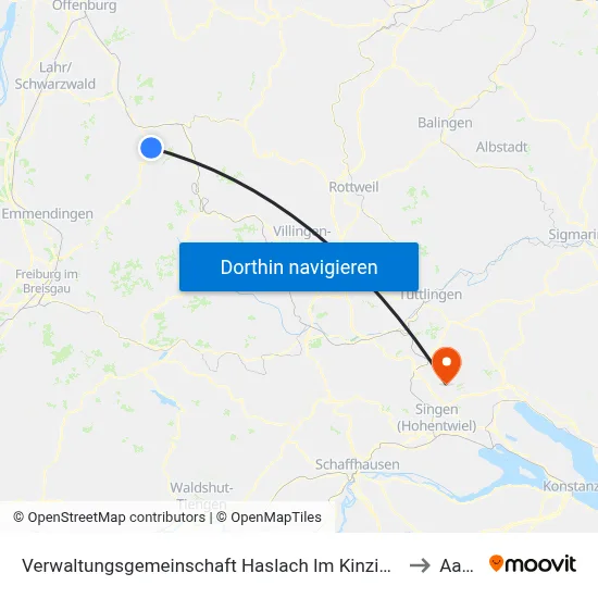 Verwaltungsgemeinschaft Haslach Im Kinzigtal to Aach map