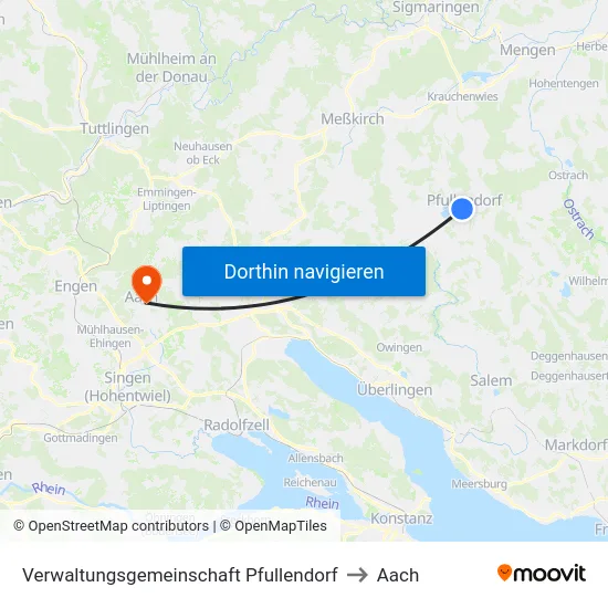 Verwaltungsgemeinschaft Pfullendorf to Aach map