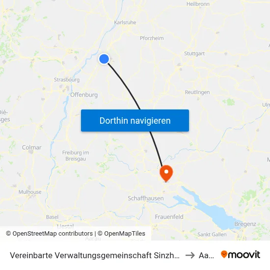 Vereinbarte Verwaltungsgemeinschaft Sinzheim to Aach map