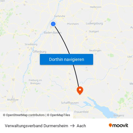 Verwaltungsverband Durmersheim to Aach map