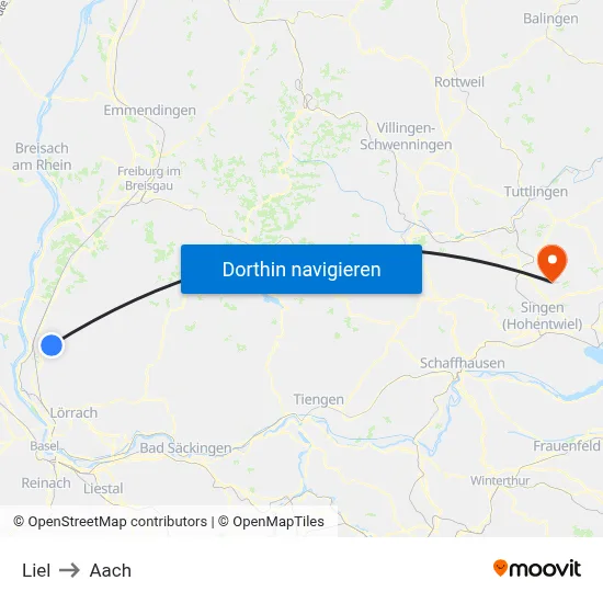 Liel to Aach map