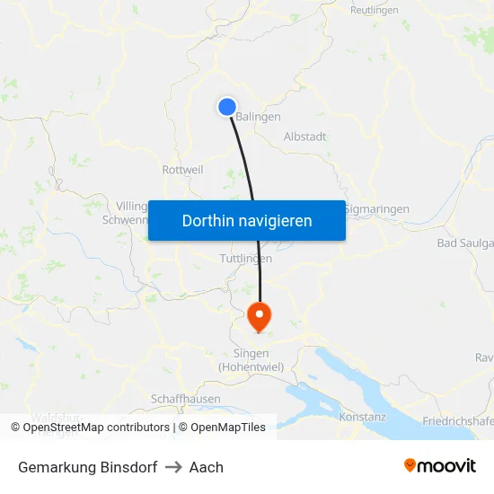 Gemarkung Binsdorf to Aach map