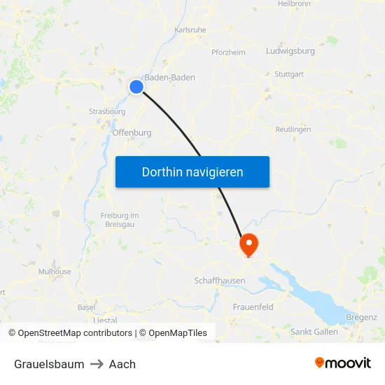 Grauelsbaum to Aach map