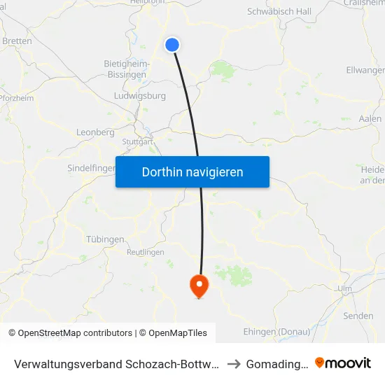 Verwaltungsverband Schozach-Bottwartal to Gomadingen map