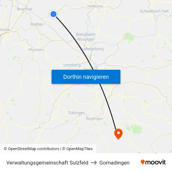 Verwaltungsgemeinschaft Sulzfeld to Gomadingen map