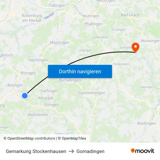 Gemarkung Stockenhausen to Gomadingen map