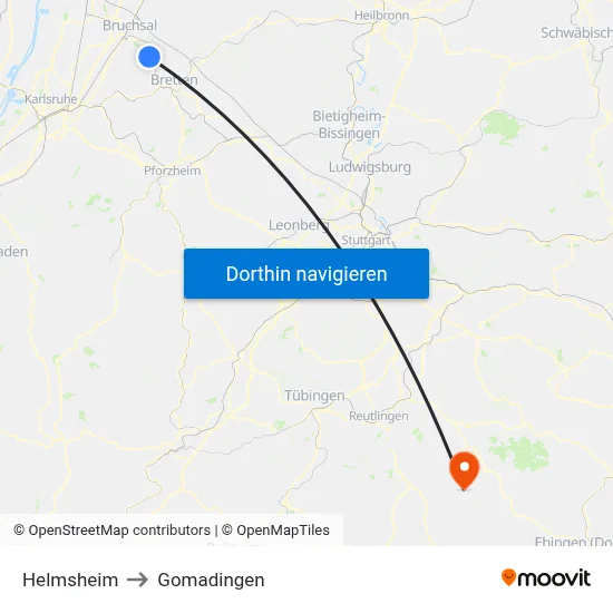 Helmsheim to Gomadingen map