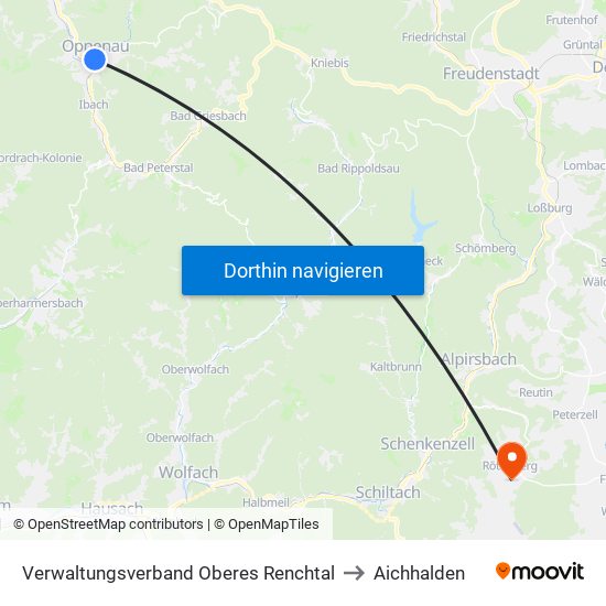 Verwaltungsverband Oberes Renchtal to Aichhalden map