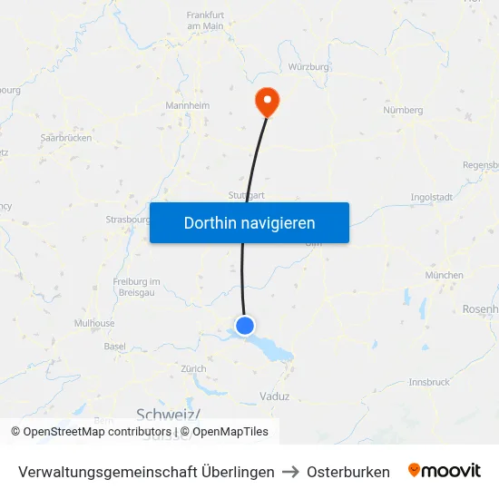Verwaltungsgemeinschaft Überlingen to Osterburken map