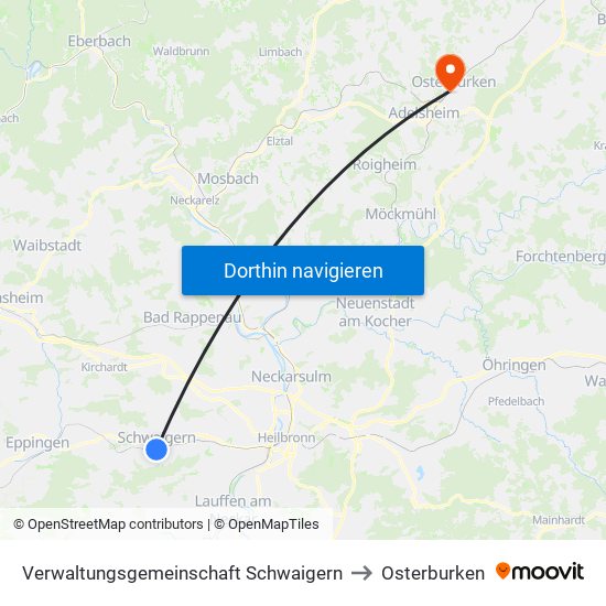 Verwaltungsgemeinschaft Schwaigern to Osterburken map