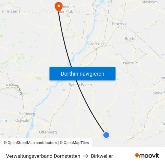 Verwaltungsverband Dornstetten to Birkweiler map