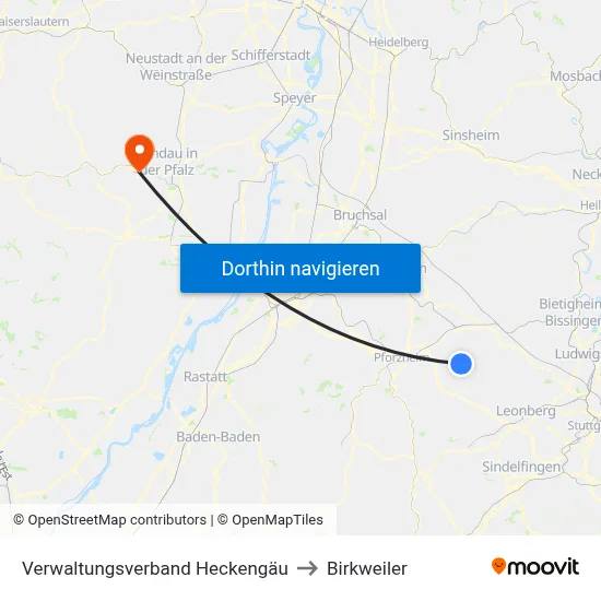 Verwaltungsverband Heckengäu to Birkweiler map