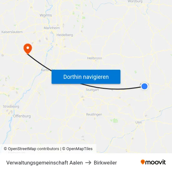 Verwaltungsgemeinschaft Aalen to Birkweiler map