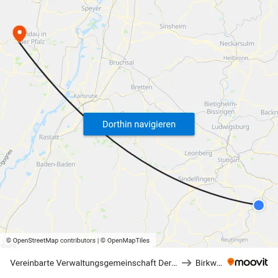 Vereinbarte Verwaltungsgemeinschaft Der Stadt Nürtingen to Birkweiler map