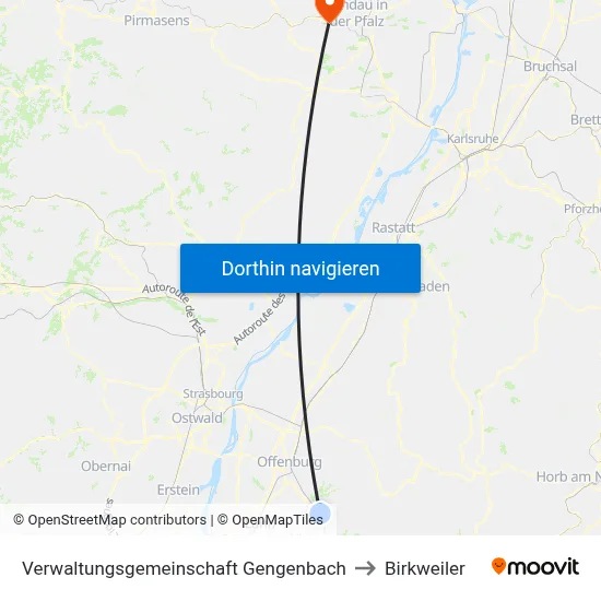 Verwaltungsgemeinschaft Gengenbach to Birkweiler map