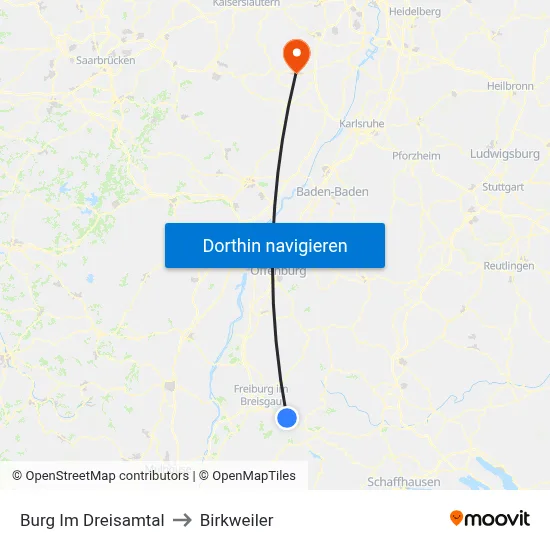 Burg Im Dreisamtal to Birkweiler map