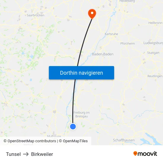 Tunsel to Birkweiler map