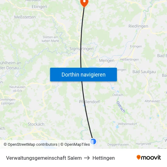 Verwaltungsgemeinschaft Salem to Hettingen map