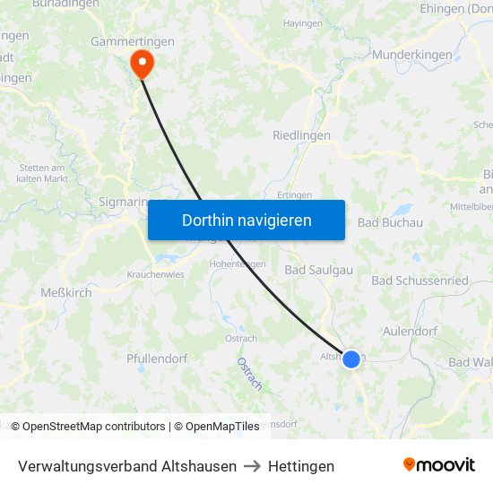 Verwaltungsverband Altshausen to Hettingen map