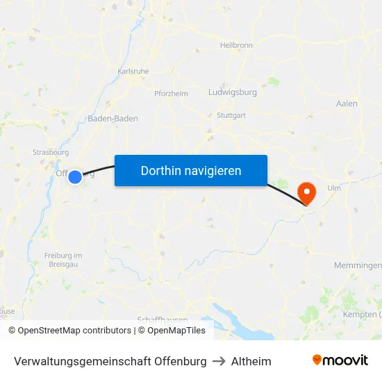 Verwaltungsgemeinschaft Offenburg to Altheim map