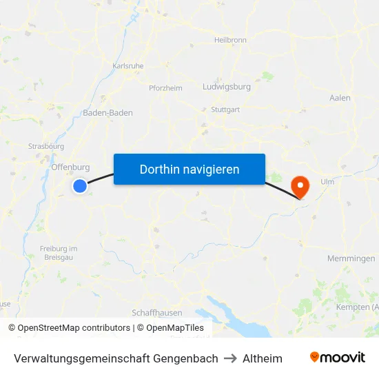 Verwaltungsgemeinschaft Gengenbach to Altheim map