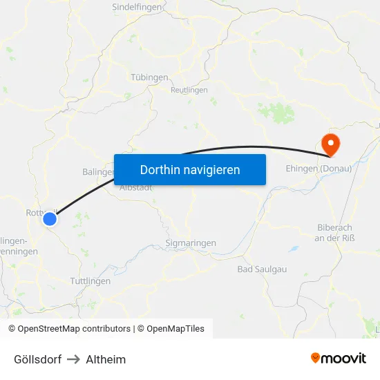 Göllsdorf to Altheim map