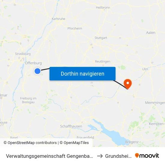 Verwaltungsgemeinschaft Gengenbach to Grundsheim map