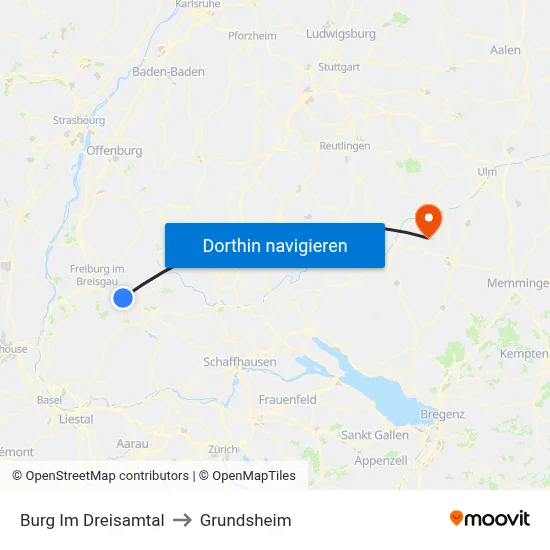 Burg Im Dreisamtal to Grundsheim map