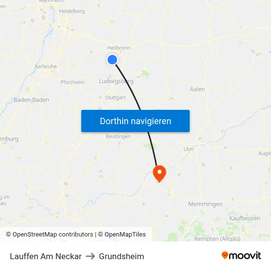 Lauffen Am Neckar to Grundsheim map