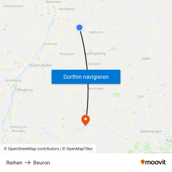 Reihen to Beuron map