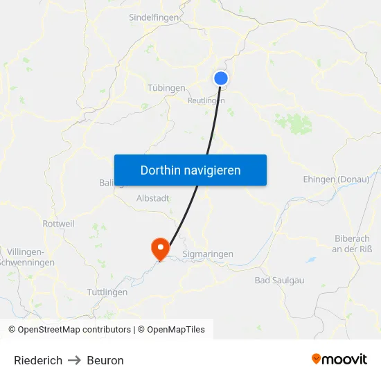 Riederich to Beuron map