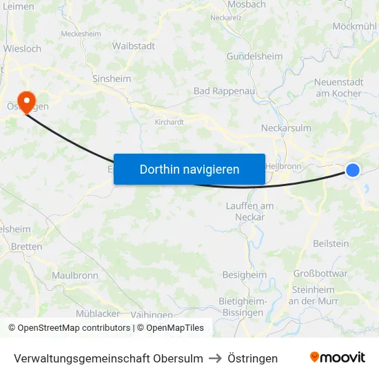 Verwaltungsgemeinschaft Obersulm to Östringen map